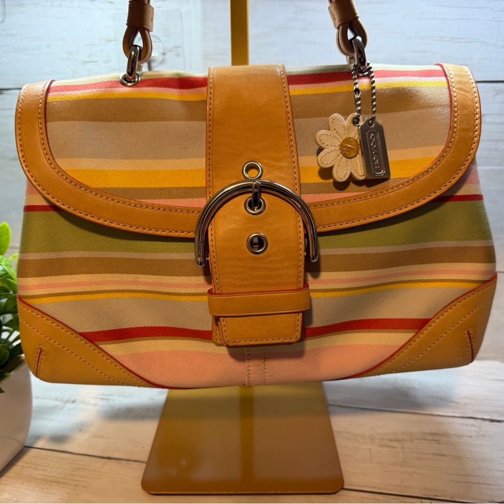 Coach Multicolor Striped Shoulder Bag
